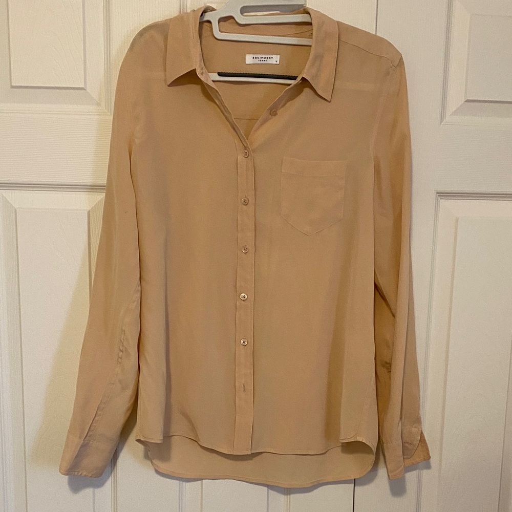 Equipment Silk Button-Front Blouse
